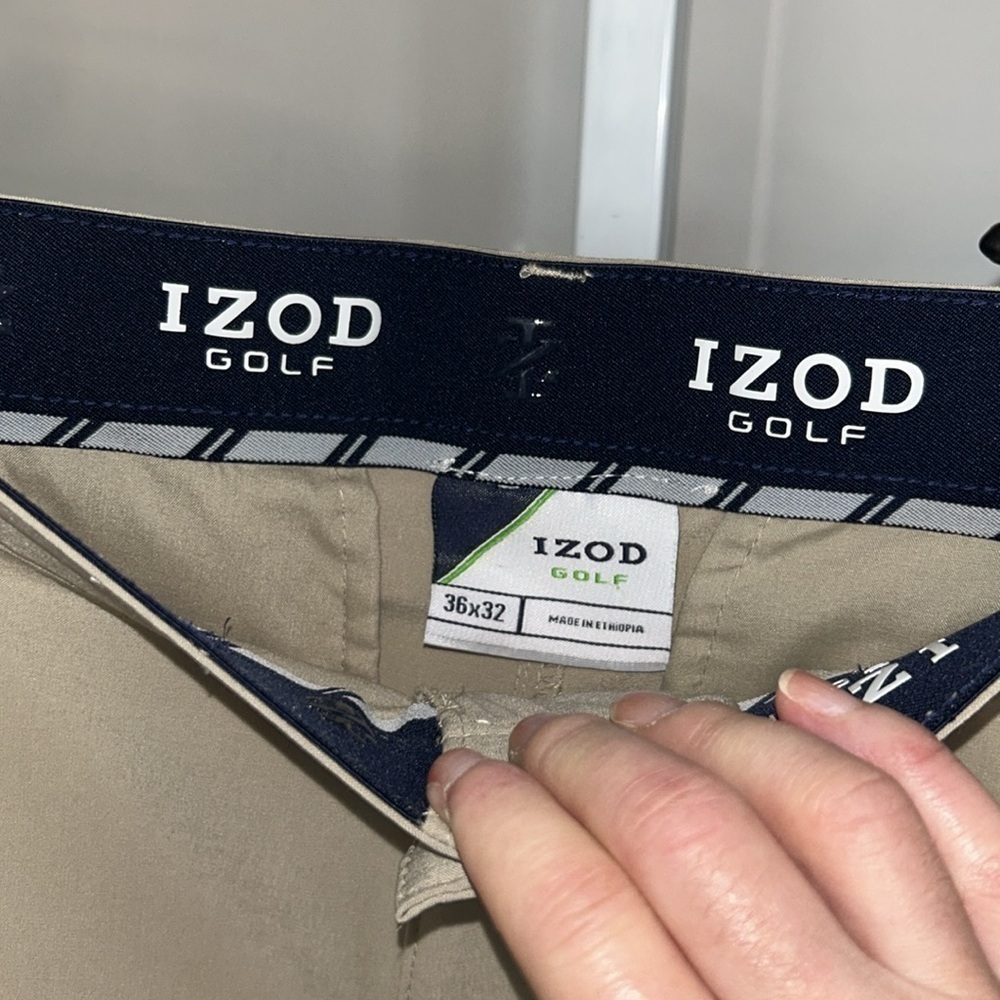 IZOD Golf Khaki Straight Front Pants Size 36X32 - Picture 5 of 9